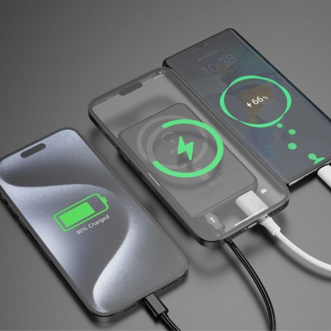 Powerbank 5000mAh magnetyczny z ładowarką indukcyjną MagSafe czarny
