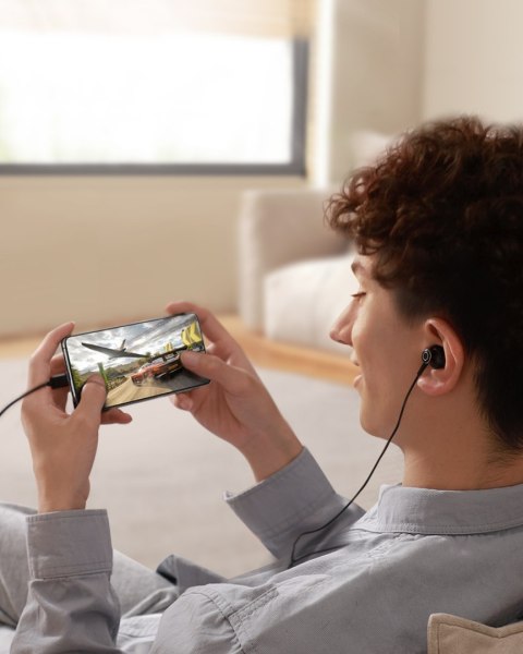 Zestaw słuchawkowy słuchawki douszne USB-C kabel 1.2m czarne