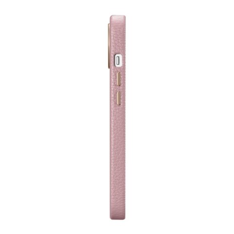 Skórzane etui iPhone 14 Plus magnetyczne z MagSafe Litchi Premium Leather Case różowy