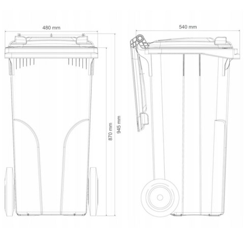Pojemnik kubeł na odpady i śmieci ATESTY Europlast Austria - niebieski 120L