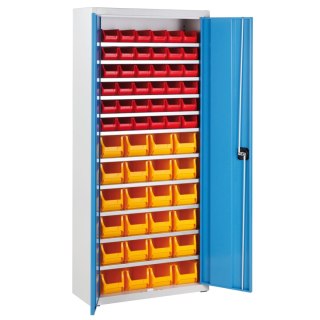 Szafa warsztatowa spawana z pojemnikami na śruby części 75x30x165cm ZESTAW 72 elem.