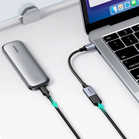 Adapter przejściówka kabla USB-C na USB-A 5Gb/s 15cm czarny
