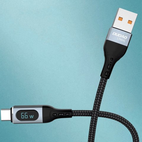 Kabel przewód USB - USB-C szybkie ładowanie wyświetlacz PD 66W 1m czarny
