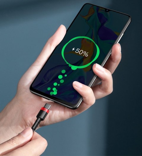 Nylonowy mocny kabel przewód USB-C PD 100W 20V 5A 2m czarny