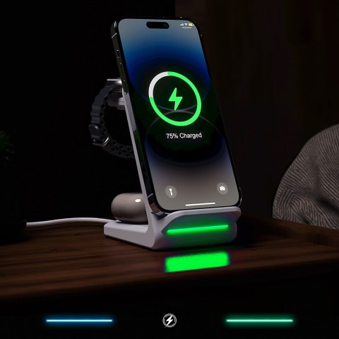 4w1 Stacja ładująca ładowarka indukcyjna Choetech T608 15W biała