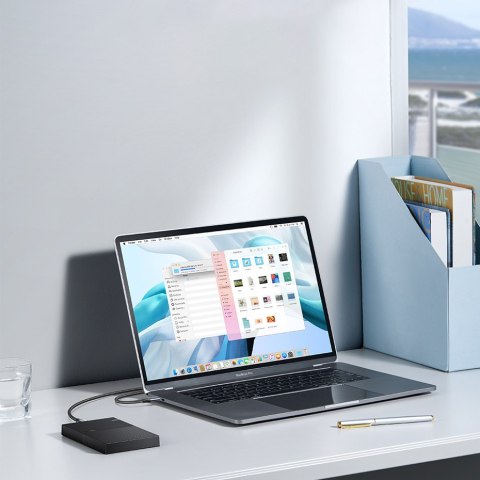 Kabel przewód do dysku SSD USB-C - micro USB-B 3.0 5Gb/s 3A 1m szary