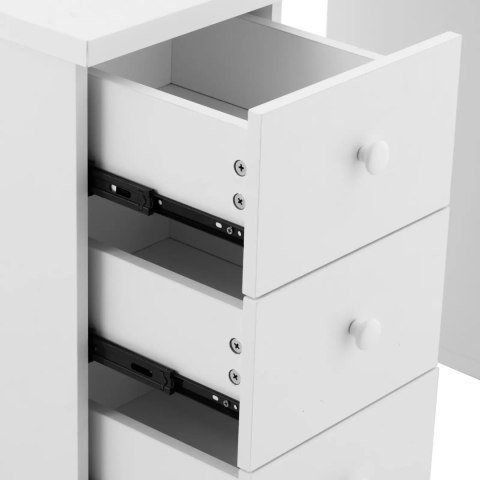 Biurko stolik do manicure kosmetyczny z szufladami szafką na kółkach 119 x 45 x 78 cm biały