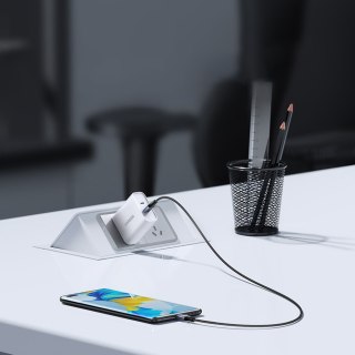 Kabel przewód USB-C PD w oplocie 240W 5A 480Mb/s 1m czarno szary