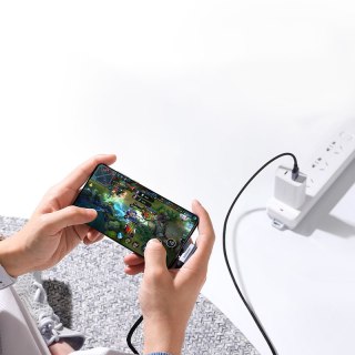 Kabel przewód kątowy USB - USB-C 5Gb/s 3A 1m czarny