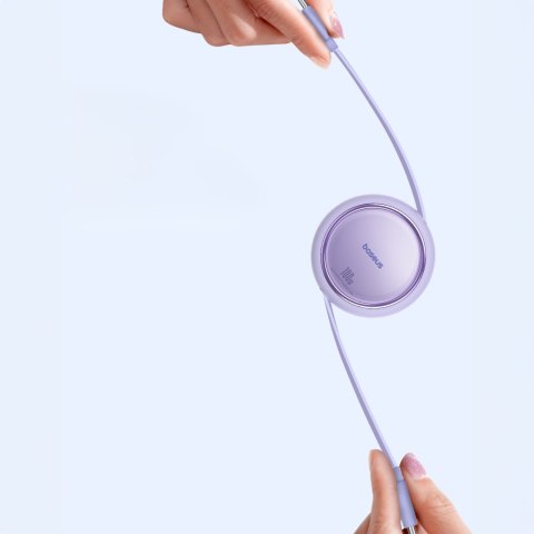 Kabel przewód wysuwany zwijany USB-C 100W Free2Draw Mini 1m fioletowy