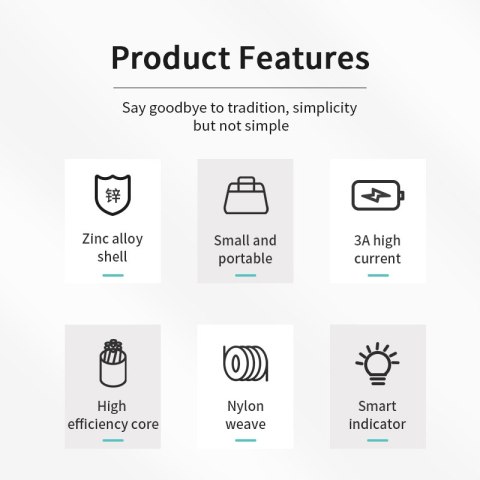 Kabel przewód USB-A - microUSB 3A wskaźnik ładowania 1.2m czarny