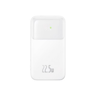 Powerbank z wyświetlaczem 10000mAh 22.5W Comet Series + kabel USB-A - USB-C 0.3m biały