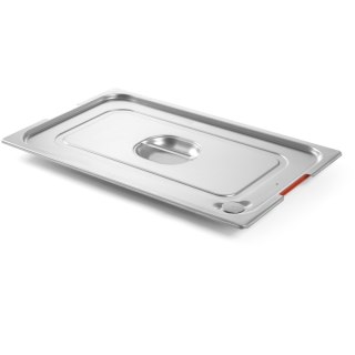 Pokrywka do pojemnika GN Profi Line z uszczelką silikonową i wycięciem na uchwyty GN1/3 325x176mm stal - Hendi 804339
