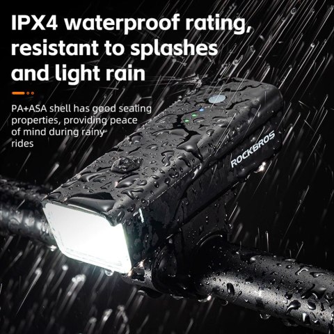 Lampka rowerowa przednia 260lm + kabel USB-C 4 tryby pracy