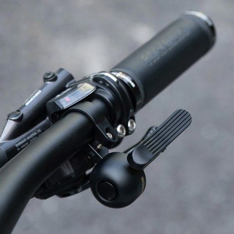 Dzwonek rowerowy na lewą stronę kierownicy - czarny