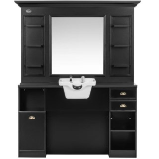 Konsola konsoleta fryzjerska barberska z myjką i lustrem 167 x 45 x 200 cm