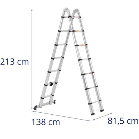 Drabina teleskopowa składana z aluminium 14 stopni 0.88-2.13/4.4 m
