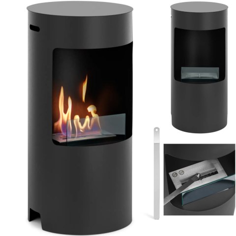 Biokominek wolnostojący stalowy wys. 80cm śr. 40cm czarny