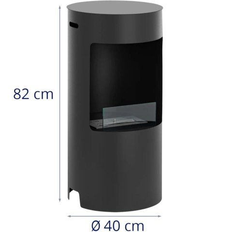 Biokominek wolnostojący stalowy wys. 80cm śr. 40cm czarny