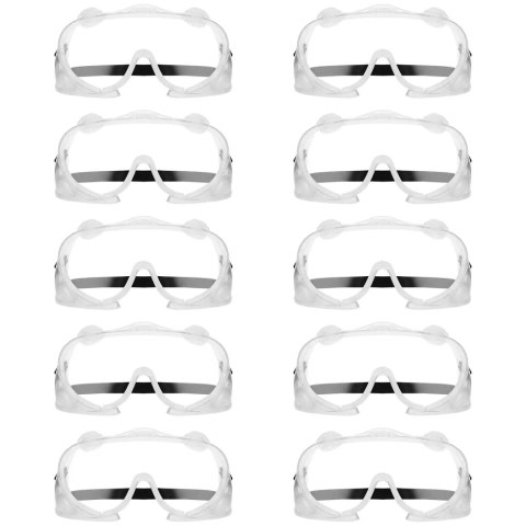 Gogle okulary ochronne BHP przeciwpyłowe - zestaw 10 szt.