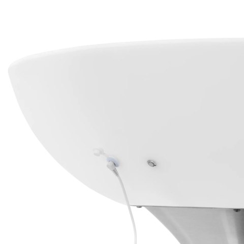 Stolik barowy klubowy podświetlany na baterie RGBW LED śr. 80 x 107 cm - biały okrągły