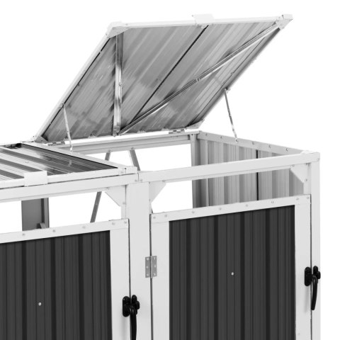 Osłona obudowa kosza kubła na śmieci podwójna 2 x 240 l - szara