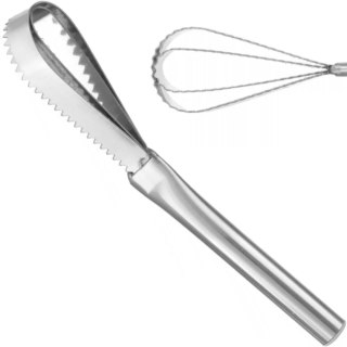 Skrobak do usuwania łusek z ryb stalowy 240 x 46 mm