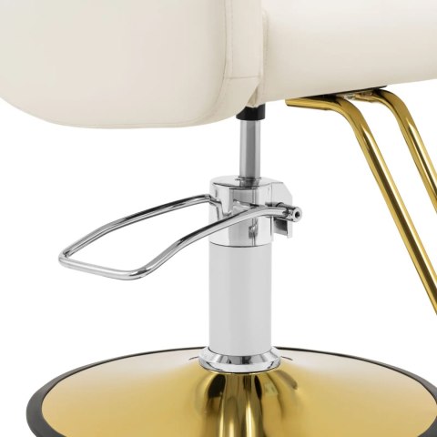 Fotel fryzjerski barberski z podnóżkiem BARTON - kremowy