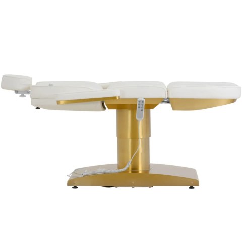 Fotel kosmetyczny SPA podgrzewany 3 silniki 200 kg VARESE - biało złoty