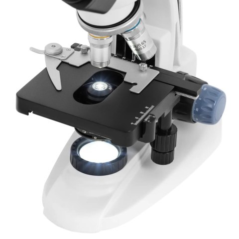 Mikroskop optyczny szkolny z oświetleniem LED powiększenie 40-1000x