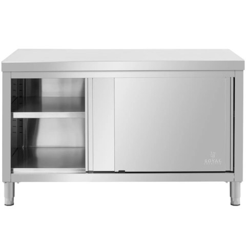 Stół gastronomiczny z szafką drzwi przesuwne 140 x 80 x 87 cm do 500 kg