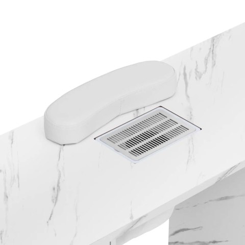 Biurko kosmetyczne do manicure z pochłaniaczem 3 szuflady 2 szafki - marmurowo złote