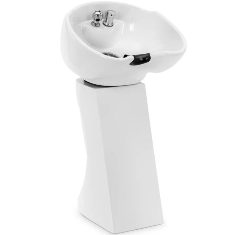 Myjka fryzjerska umywalka uchylna z baterią wężem - biała