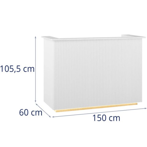 Recepcja lada recepcyjna do salonu hotelu z oświetleniem zamykana - biało złota