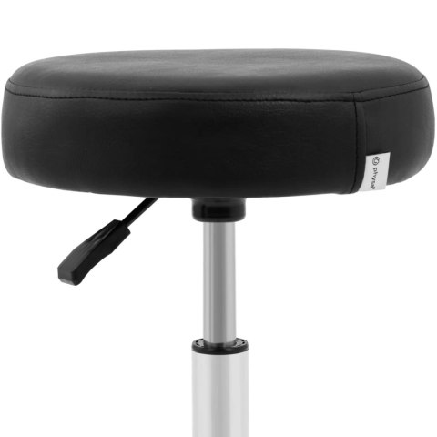 Taboret stołek kosmetyczny na kółkach do 120 kg COMO - czarny