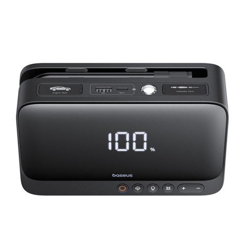 4w1 Jump starter 600A z latarką powerbankiem 6000mAh kompresorem Super Energy - czarny