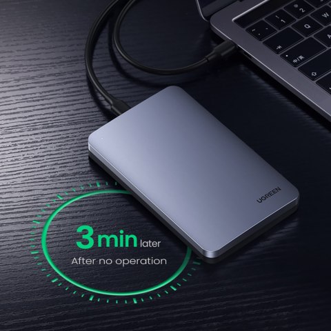 Kieszeń na dysk twardy 2.5'' SATA 3.0 6Gbps + kabel USB-C 0.5m - srebrny