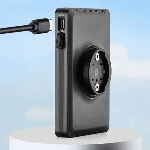 2w1 Lampka rowerowa przednia 150lm pod licznik z powerbankiem 5000mAh IPX6 - czarna