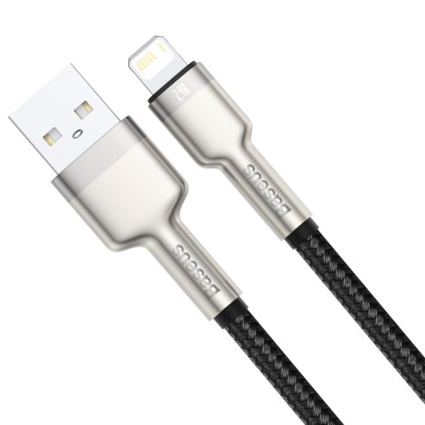 Kabel przewód Cafule Series Metal Data USB-A - iPhone Lightning 2.4A 1m - czarny