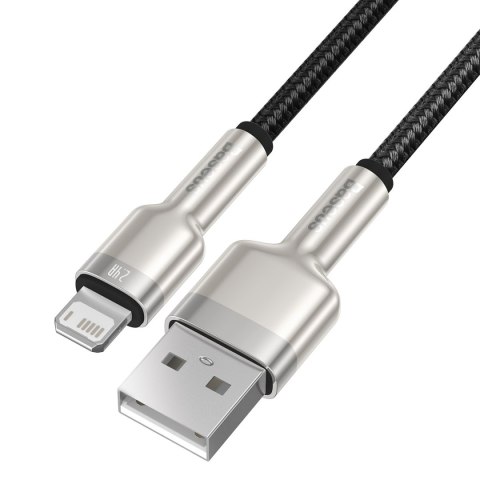 Kabel przewód Cafule Series Metal Data USB-A - iPhone Lightning 2.4A 1m - czarny
