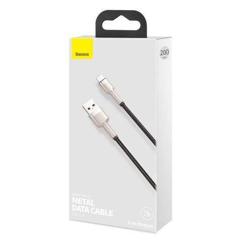 Kabel przewód Cafule Series Metal Data USB-A - iPhone Lightning 2.4A 1m - czarny