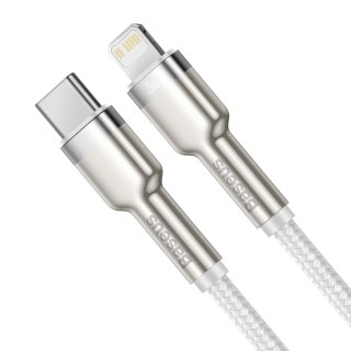Kabel przewód Cafule Series Metal Data USB-C - iPhone Lightning 20W PD 1m - biały