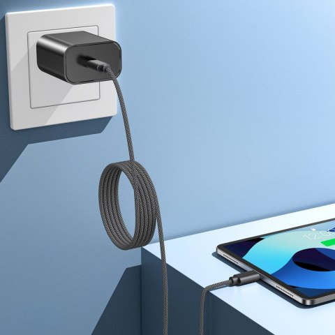 Kabel przewód USB-C 100W PD z organizerem magnetycznym 1.2m - czarny