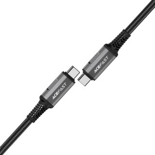 Kabel przewód USB-C USB4 PD3.1 5A do transmisji danych i Video 4K 1m - szaro-czarny