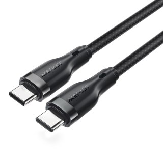 Kabel przewód elastyczny w oplocie USB-C - USB-C 60W 3A 1.2m - czarny
