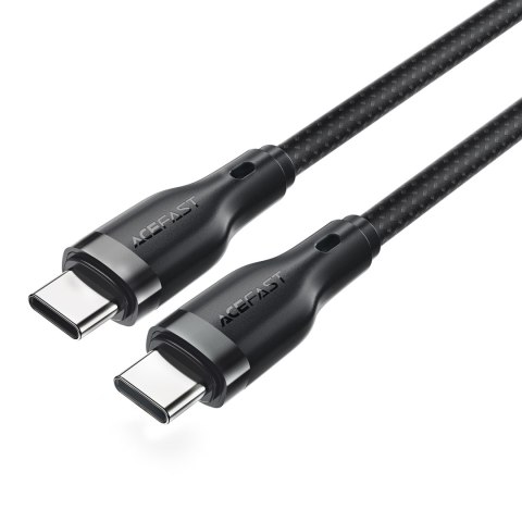 Kabel przewód elastyczny w oplocie USB-C - USB-C 60W 3A 1.2m - czarny