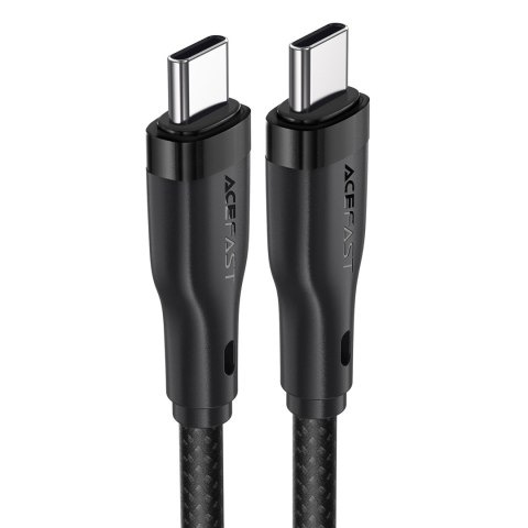 Kabel przewód elastyczny w oplocie USB-C - USB-C 60W 3A 1.2m - czarny