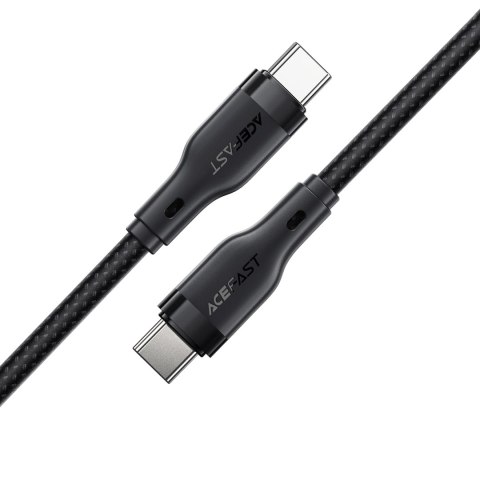 Kabel przewód elastyczny w oplocie USB-C - USB-C 60W 3A 1.2m - czarny