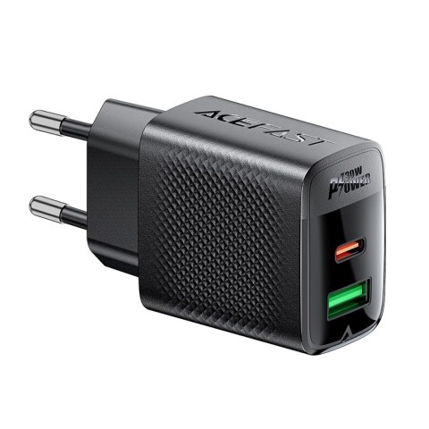 Ładowarka sieciowa A98 sieciowa GaN USB-A USB-C PD 30W - czarna