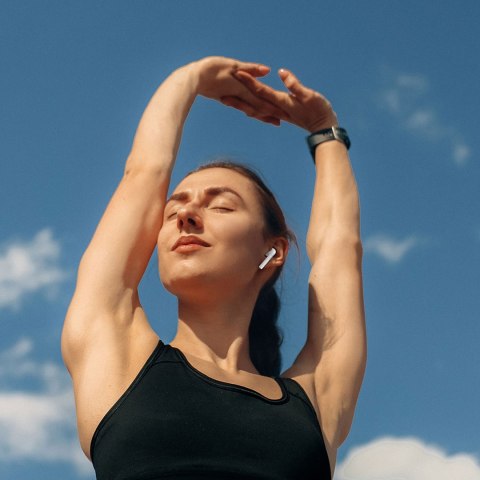 Słuchawki bezprzewodowe douszne TWS Bluetooth 5.3 - białe